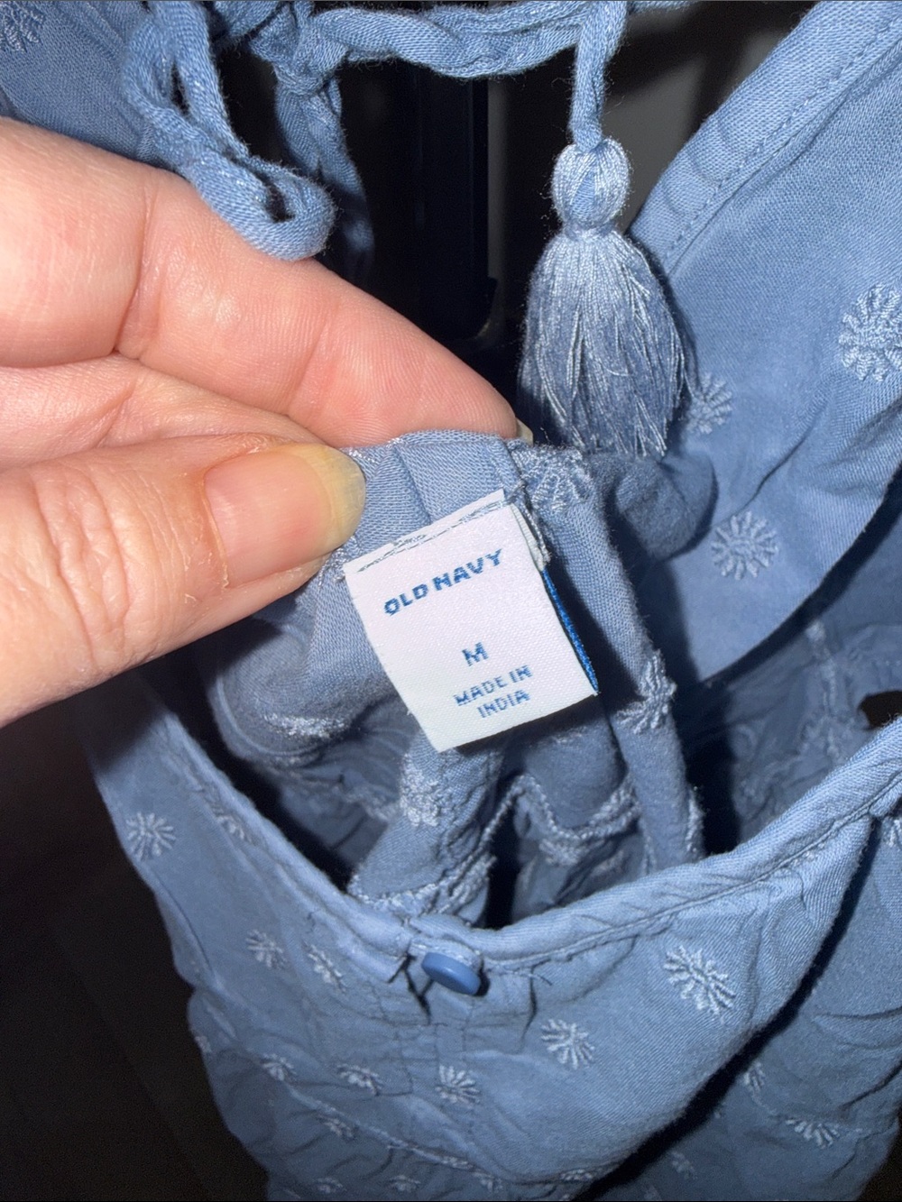 Old Navy Light Blue Embroidered Peasant Blouse - Picture 4 of 4